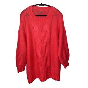 aerie Coral Cable Knit Sweater